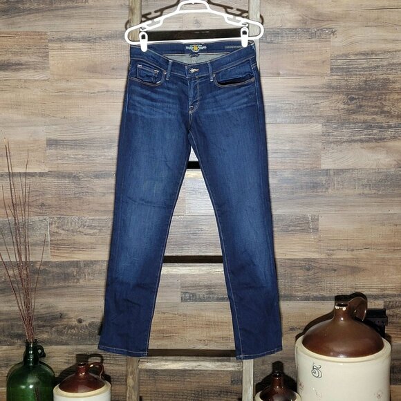 Lucky Brand Jeans Size 6 Cate Stacked Skinny Low Rise Medium Dark Wash Denim - Picture 1 of 12